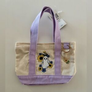 Ghost Floral Charm Mini Tote Bag